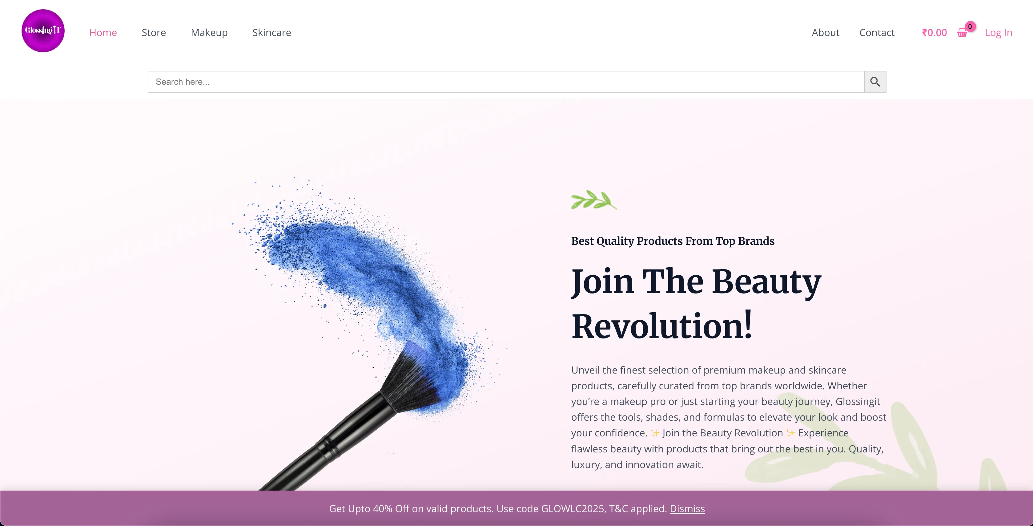 Glossingit beauty e-commerce website